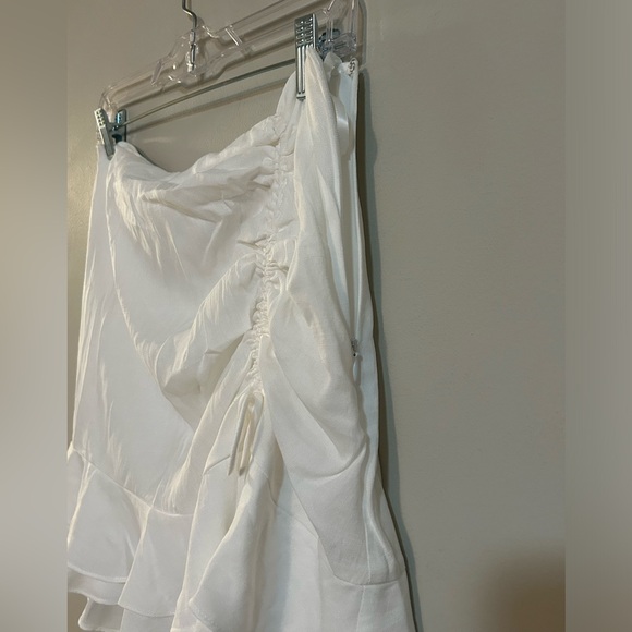 NWT Native Daughters White Mini Skirt Front Drawstring Side Zip Lined - Picture 4 of 7